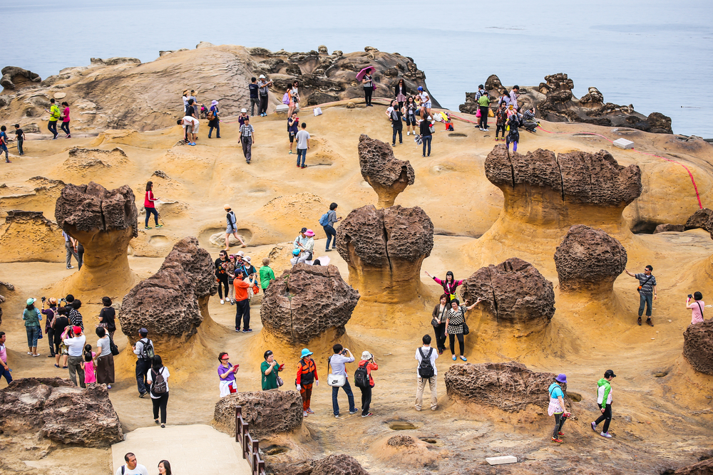 yehliu geopark in taiwan with unique rock formations